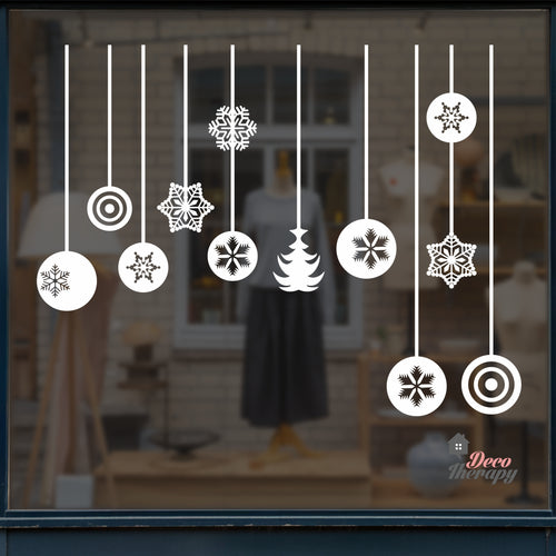 Christmas Hanging Balls Wall Decal Decotherapy