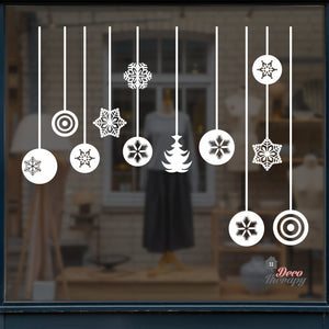 Christmas Hanging Balls Wall Decal Decotherapy