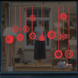Christmas Hanging Balls Wall Decal Decotherapy