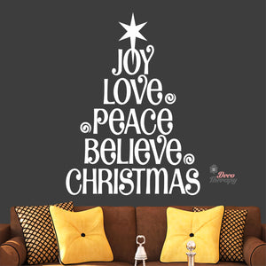 Christmas Joy Love Peace Wall Decal Decotherapy