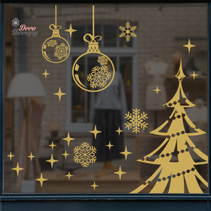 Christmas Snowflakes Sparkling Wall Decal Decotherapy