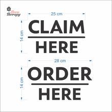 Load image into Gallery viewer, Claim Here Order Here Sign Sticker Self-Adhesive Decotherapy