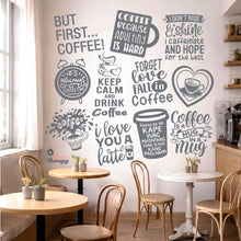 Load image into Gallery viewer, Coffee Cafe Shop Set 11PCS Wall Decal Stickers Home Glass Decor Vinyl Art DIY Dining