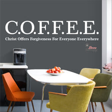 Load image into Gallery viewer, Coffee Christ Offers Forgiveness For Everyone Everywhere Wall Decal Decotherapy