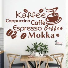 Load image into Gallery viewer, Coffee Kaffee Mokka Cappuccino Wall Decal Decotherapy