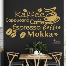 Load image into Gallery viewer, Coffee Kaffee Mokka Cappuccino Wall Decal Decotherapy