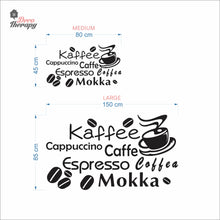 Load image into Gallery viewer, Coffee Kaffee Mokka Cappuccino Wall Decal Decotherapy