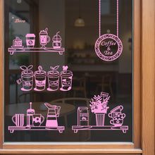 Load image into Gallery viewer, Coffee &amp; Tea Cafe Shop Window Creative Design Wall Decal Decotherapy