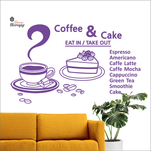 Coffee & Cake Eat In Takeout Wall Decal Decotherapy