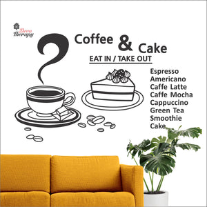 Coffee & Cake Eat In Takeout Wall Decal Decotherapy