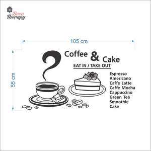Coffee & Cake Eat In Takeout Wall Decal Decotherapy