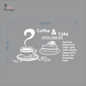 Coffee & Cake Eat In Takeout Wall Decal Decotherapy