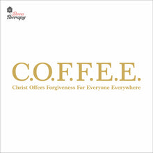 Load image into Gallery viewer, Coffee Christ Offers Forgiveness For Everyone Everywhere Wall Decal Decotherapy