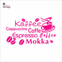 Load image into Gallery viewer, Coffee Kaffee Mokka Cappuccino Wall Decal Decotherapy