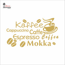 Load image into Gallery viewer, Coffee Kaffee Mokka Cappuccino Wall Decal Decotherapy