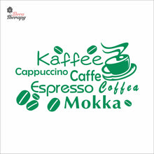 Load image into Gallery viewer, Coffee Kaffee Mokka Cappuccino Wall Decal Decotherapy