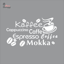 Load image into Gallery viewer, Coffee Kaffee Mokka Cappuccino Wall Decal Decotherapy