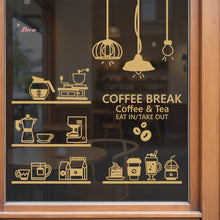 Load image into Gallery viewer, Coffee &amp; Tea Break Cups Beans Hanging Lamps Wall Decal Decotherapy