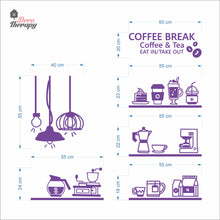Load image into Gallery viewer, Coffee &amp; Tea Break Cups Beans Hanging Lamps Wall Decal Decotherapy