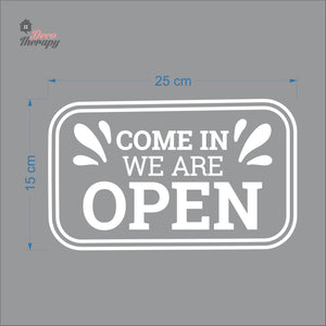 Come In We Are Open Door Sign Sticker Self-Adhesive Decotherapy