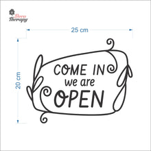 Load image into Gallery viewer, Come In We Are Open Floral Door Sign Sticker Self-Adhesive Decotherapy