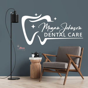 Customized Name Dental Care Design Wall Decal