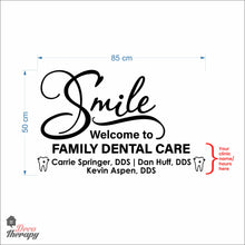 Load image into Gallery viewer, Customized Smile Welcome To Dental Clinic Name Wall Decal