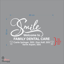 Load image into Gallery viewer, Customized Smile Welcome To Dental Clinic Name Wall Decal
