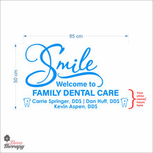 Load image into Gallery viewer, Customized Smile Welcome To Dental Clinic Name Wall Decal