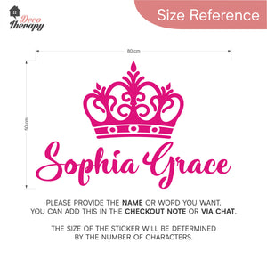 Customized Name With Crown Design Wall Decal