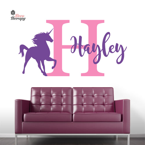 Customized Name Unicorn Design 6 Wall Decal