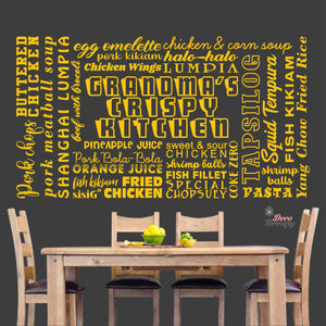 Customized Cafe Restaurant Menu Wall Decal Decotherapy