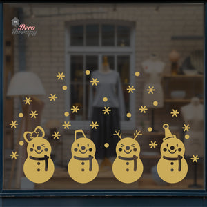 Cute Snowman Christmas Wall Decal Decotherapy