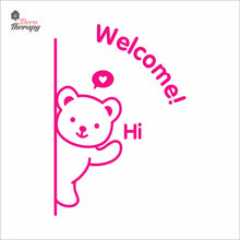 Load image into Gallery viewer, Cute Bear Welcome Sign Cafe Store Restaurant Wall Decal Decotherapy