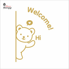 Load image into Gallery viewer, Cute Bear Welcome Sign Cafe Store Restaurant Wall Decal Decotherapy