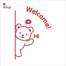 Load image into Gallery viewer, Cute Bear Welcome Sign Cafe Store Restaurant Wall Decal Decotherapy
