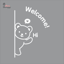 Load image into Gallery viewer, Cute Bear Welcome Sign Cafe Store Restaurant Wall Decal Decotherapy