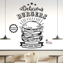 Load image into Gallery viewer, Delicious Burgers Hot And Tasty Premium Quality Wall Decal