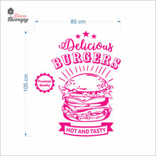 Load image into Gallery viewer, Delicious Burgers Hot And Tasty Premium Quality Wall Decal