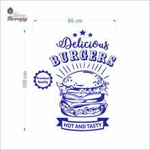 Load image into Gallery viewer, Delicious Burgers Hot And Tasty Premium Quality Wall Decal