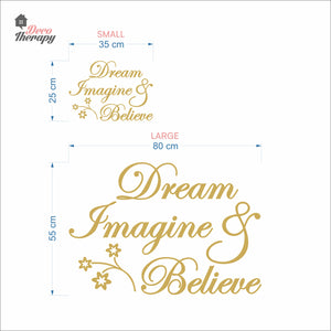 Dream Imagine Believe Wall Decal Decotherapy