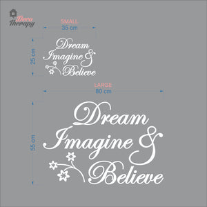 Dream Imagine Believe Wall Decal Decotherapy
