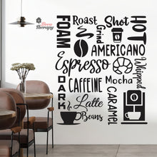 Load image into Gallery viewer, Espresso Caffeine Latte Beans Americano Grind Coffee Wall Decal Decotherapy