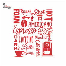 Load image into Gallery viewer, Espresso Caffeine Latte Beans Americano Grind Coffee Wall Decal Decotherapy