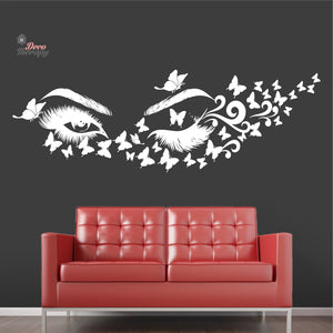 Eyelashes Butterflies Wall Decal Decotherapy