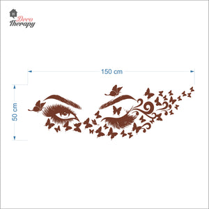 Eyelashes Butterflies Wall Decal Decotherapy