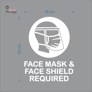 Face Mask Face Shield Required Sign Sticker Self-Adhesive Decotherapy