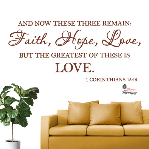 Faith Hope Love But The Greatest Of These Is Love Wall Decal Decotherapy