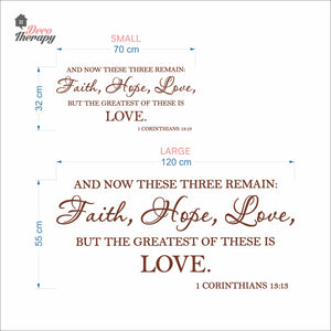 Faith Hope Love But The Greatest Of These Is Love Wall Decal Decotherapy