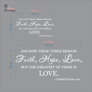 Faith Hope Love But The Greatest Of These Is Love Wall Decal Decotherapy